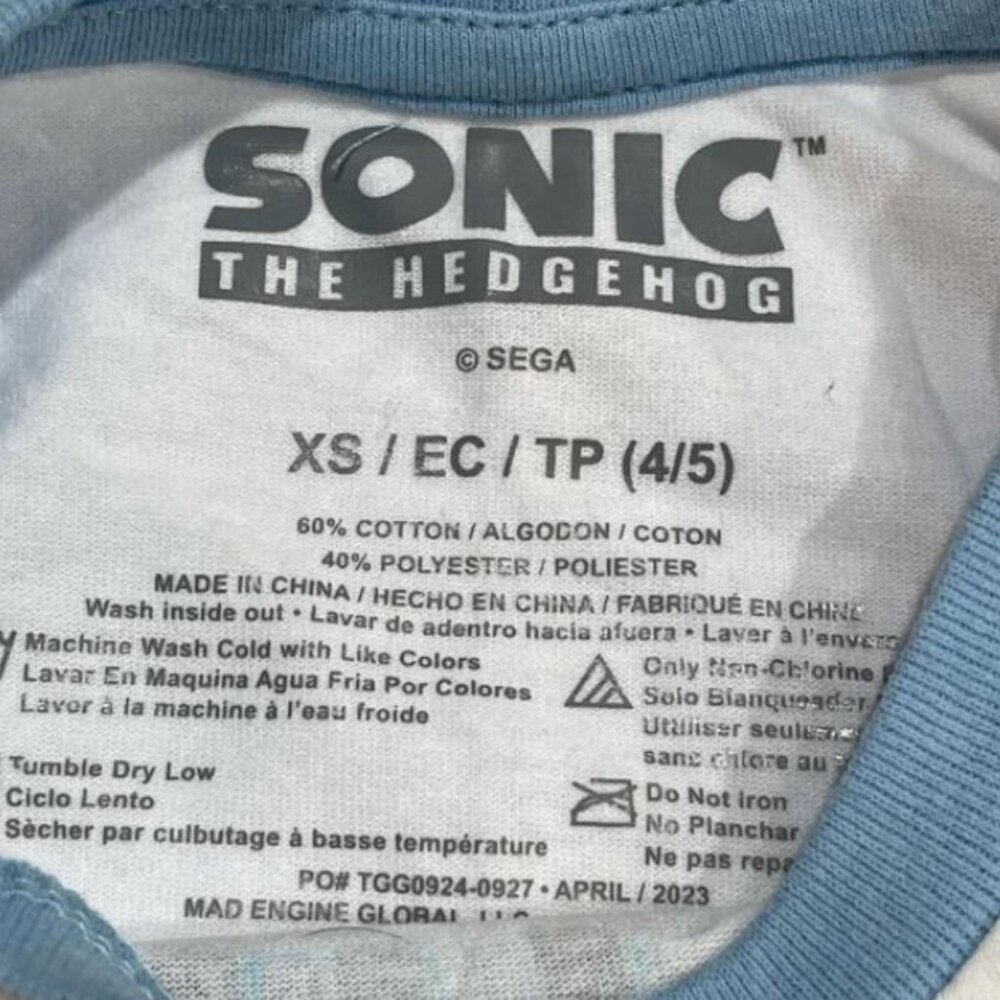 3/$15 Sonic the Hedgehog - Unisex X-S(4/5) Dream Team Long Sleeve Shirt - Picture 4 of 5